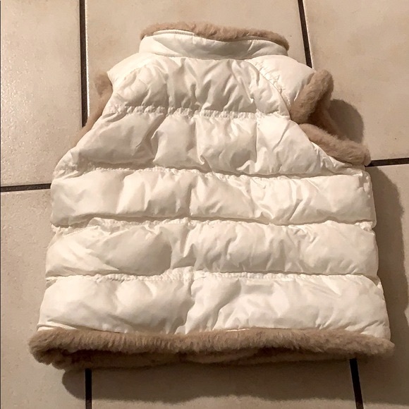 Y2K Vintage Old Navy Baby Down Vest Fur Trim - Picture 2 of 4